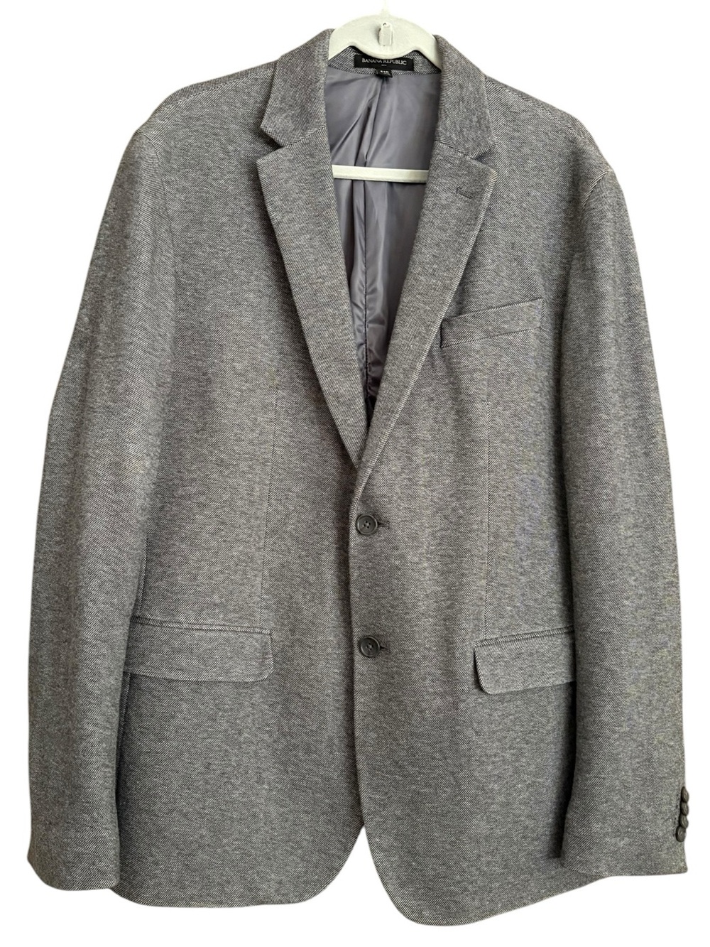 Banana Republic Slim Fit  Gray Textured Knit Soft Sports Coat Academia Sz 44R